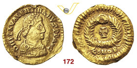 VALENTINIANO III (425-455) Tremisse. D/ Busto diademato e corazzato R/ Croce entro corona. Au g 1,42 MB