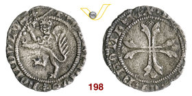 CREMONA - CABRINO FONDULO (1413-1420) Mezzo Grosso. D/ Leone rampante con spada R/ Croce. CNI 8/10 MIR 303 B.S.C. 25 Mi g 0,80 Molto rara • Ex Collezi...