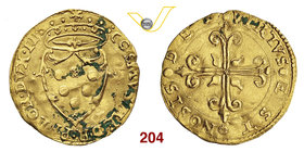 FIRENZE - COSIMO I DE' MEDICI (1557-1569) Scudo d'oro del Sole. D/ Stemma coronato R/ Croce gigliata. MIR 110 Au g 3,30 BB