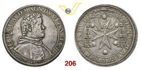 FIRENZE - FERDINANDO I DE' MEDICI (1587-1609) Piastra 1588. D/ Busto in abito cardinalizio R/ Croce di S. Stefano coronata; in alto cappello cardinali...