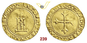 GENOVA - ANTONIOTTO ADORNO (1522-1527) Scudo d'oro del Sole. D/ Castello sormontato da sole R/ Croce. Lun. 174 MIR 167 Au g 3,39 BB