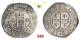 GENOVA - DOGI BIENNALI, II fase (1541-1637) Scudo 1627. D/ Castello sormontato da corona e accantonato da croci R/ Croce con stelle nei quarti. MIR 22...