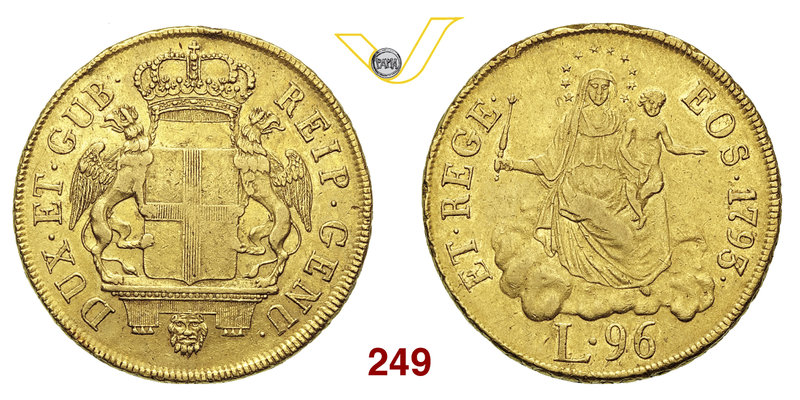 GENOVA - DOGI BIENNALI (1637-1797, III fase) 96 Lire 1793 “stemma nuovo”. CNI 1 ...