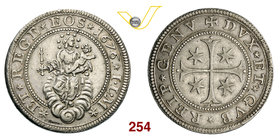 GENOVA - DOGI BIENNALI, III fase (1637-1797) Mezzo Scudo 1676, sigle ILM, coniato "al torchio". MIR 297/27 Ag g 19,08 Molto rara • Piacevole esemplare...