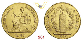 GENOVA - REPUBBLICA LIGURE (1798-1805) 96 Lire 1804 A. VII. MIR 375/4 Au g 25,18 Rara BB÷SPL