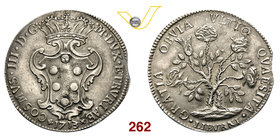 LIVORNO - COSIMO III DE' MEDICI (1670-1723) Pezza della rosa 1713. D/ Stemma coronato R/ Pianta di rose. MIR 66/11 Ag g 26,07 • Ex Nomisma 41, lotto 6...