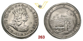 LIVORNO - COSIMO III DE' MEDICI (1670-1723) Tollero 1703. D/ Busto corazzato e coronato R/ Veduta del porto di Livorno. MIR 64/18 Ag g 27,13 • Ex Nomi...