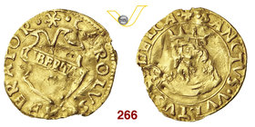 LUCCA - REPUBBLICA (1369-1799) Scudo d'oro del Sole s.d., stemma non identificato (croce con estremità biforcate ?) D/ Stemma R/ Il Volto Santo, coron...