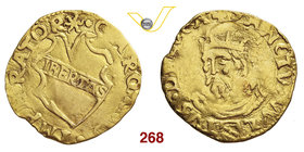 LUCCA - REPUBBLICA (1369-1799) Scudo d'oro del Sole, armetta Pippi. D/ Stemma R/ Busto di 3/4 del Volto Santo coronato. Au g 2,90 MB/B