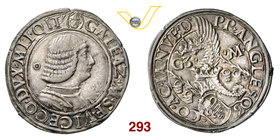 MILANO - GALEAZZO MARIA SFORZA (1466-1476) Testone. D/ Busto corazzato R/ Scudo inclinato sormontato da elmo con cimiero del drago. MIR 201/2 Ag g 9,6...