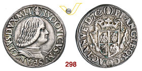 MILANO - LUDOVICO MARIA SFORZA DETTO "IL MORO" (1494-1500) Testone. D/ Busto corazzato R/ Stemma coronato; ai lati tizzoni ardenti e secchie. MIR 229/...