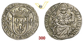 MILANO - LUDOVICO XII (1500-1513) Grosso regale da 6 Soldi. D/ Stemma coronato accantonato da due gigli R/ S. Ambrogio seduto con staffile e pastorale...
