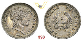 NAPOLI - GIOACCHINO NAPOLEONE MURAT (1808-1815) Lira 1813. Pag. 62 Ag g 4,95 • Bella patina BB÷SPL