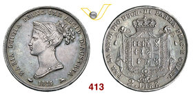 PARMA - MARIA LUIGIA (1814-1847) 2 Lire 1815 (Milano) Pag. 8 MIR 1094 Ag g 9,99 Molto rara • Bella patina BB/SPL