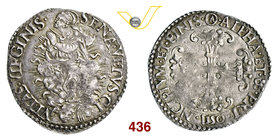 SIENA - REPUBBLICA (1180-1557) Giulio 1550. D/ La B. Vergine assunta in cielo, su nubi raggianti; ai lati due angeli R/ Croce fogliata. MIR 568/2 Ag g...