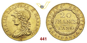 TORINO - REPUBBLICA SUBALPINA (1800-1802) 20 Franchi An. 10 (1801-1802) Pag. 4 Au g 6,42 Rara SPL