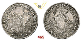 VENEZIA - ALVISE IV MOCENIGO (1763-1779) Ducatone da 124 Soldi con S. Giustina. D/ Leone di S. Marco; a d. il Doge genuflesso, con vessillo R/ Santa G...