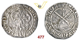 MARTINO V (1417-1431) Grosso, Avignone. D/ IlPapa in trono R/ Cìhiavi decussate. Munt. 32 MIR 285/1 Ag g 1,97 Rara BB