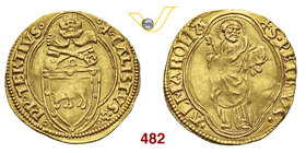 CALLISTO III (1455-1458) Ducato, Roma. D/ Stemma R/ San Pietro stante con chiavi e libro. MIR 349/1 Au g 3,49 Molto rara BB+