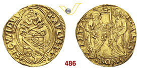 PAOLO II (1464-1471) Ducato, Roma. D/ Stemma R/ I SS. Pietro e Paolo. MIR 404/1 Au g 3,51 Rara q.SPL