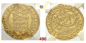 SISTO IV (1471-1484) Fiorino di camera, Roma. D( Stemma R/ San Pietro alla pesca. MIR 452/2 Au • In slab NGC MS63 SPL÷FDC