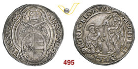 ALESSANDRO VI (1492-1503) Doppio Grosso. D/ Stemma R/ San Pietro, genuflesso, stringe in mano una chiave; davanti a lui il Redentore con l'altra chiav...