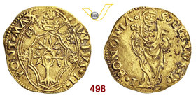 GIULIO II (1503-1513) Ducato papale, Bologna. D/ Stemma R/ San Pietro con chiavi e libro. Munt. 87/88 MIR 579 Au g 3,46 Rara BB+