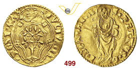 GIULIO II (1503-1513) Ducato, Bologna. D/ Stemma R/ San Pietro stante con chiavi e libro. MIR 579 Au g 3,42 BB+