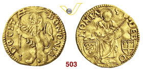 ANONIME PONTIFICIE ATTRIBUITE AD ADRIANO VI (1522-1523) Ducato. D/ Leone con vessillo R/ San Pietro stante con chiavi e libro tra due stemmi. MIR 749/...