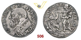 CLEMENTE VII (1523-1534) Doppio Carlino s.d., Roma. D/ Busto del Pontefice R/ il Redentore solleva dalle acque S. Pietro. Munt. 43 Ag g 5,32 Rara • Be...