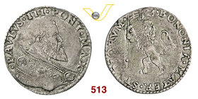 PAOLO III (1534-1549) Bianco s.d., Bologna. D/ Busto del Pontefice R/ Leone con vessillo. Chimienti 311 MIR 905/7 Munt. 103 Ag g 5,19 Rara • Piviale c...