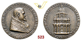 PAOLO V (1605-1621) Medaglia 1605 per la posa della prima pietra della Cappella Paolina in S. Maria Maggiore Miselli 11 Ae Ø 55 Rara BB