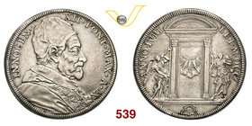 INNOCENZO XII (1691-1700) Piastra 1700 A. IX, Roma. D/ Busto del Pontefice R/ La Porta Santa aperta; ai lati due angeli trombettieri. Munt. 14 Ag g 31...