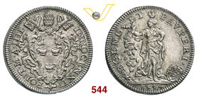 INNOCENZO XII (1691-1700) Testone 1694 A. IIII. D/ Stemma R/ L'Abbondanza versa una cornucopia dalla quale escono numerose monete. CNI 55 Munt. 40 Ag ...