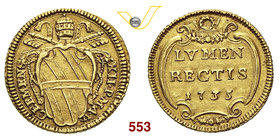 CLEMENTE XII (1730-1740) Scudo d'oro 1735 A. V, Roma. D/ Stemma R/ Scritta in cartella. Munt. 14 Au g 3,08 SPL