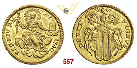 BENEDETTO XIV (1740-1758) Zecchino 1740 A. I, Roma. Munt. 2, var. I Au g 3,41 • Di eccellente conservazione: Ex Asta Varesi 16, lotto 538 q.FDC