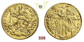 BENEDETTO XIV (1740-1758) Zecchino 1744, Roma. Munt. 10 Au g 3,42 q.SPL