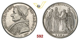 GREGORIO XVI (1831-1846) Scudo 1834 IV, Roma. Pag. 200 Ag g 26,40 • Minimi hairlines ma esemplare eccezionale FDC