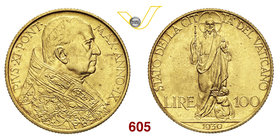 PIO XI (1929-1938) 100 Lire 1930 IX, Roma. Pag. 613 Au g 8,80 Molto rara q.FDC