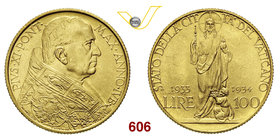 PIO XI (1929-1938) 100 Lire 1933-1934 Jub, Roma Pag. 616 Au g 8,80 FDC