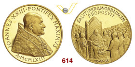 GIOVANNI XXIII (1958-1963) Med. 1963 per il conferimento al Pontefice del premio Balzan. Opus Giampaoli Modesti 271 Au g 69,2 FDC/proof