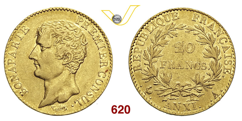 NAPOLEONE I Console (1795-1804) 20 Franchi An. XI A, Parigi. Varesi 254 Au g 6,4...