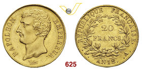 NAPOLEONE I (1804-1814) 20 Franchi An. 12 A, Parigi. Varesi 256 Au g 6,42 • Di alta conservazione ! SPL