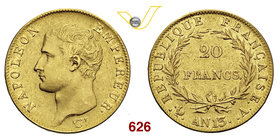 NAPOLEONE I (1804-1814) 20 Franchi An. 13 A, Parigi. Varesi 258 Au g 6,37 BB÷SPL