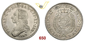 VITTORIO AMEDEO III (1773-1796) Mezzo Scudo da 3 Lire 1787. Biaggi 849 MIR 988n Ag g 17,58 BB/SPL