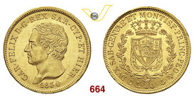 CARLO FELICE (1821-1831) 80 Lire 1830 Genova. MIR 1032m Pag. 35 Au g 25,86 SPL/q.FDC