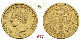CARLO FELICE (1821-1831) 20 Lire 1831 Torino. MIR 1034p Pag. 62 Varesi 29 Au g 6,40 Rara q.BB