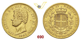 CARLO ALBERTO (1831-1849) 20 Lire 1849 Genova. MIR 1045ac Pag. 208 Au g 6,38 MB/BB