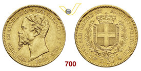 VITTORIO EMANUELE II, Re di Sardegna (1849-1861) 20 Lire 1851 Torino. MIR 1055e Pag. 340 Au g 6,45 q.SPL