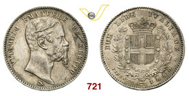 VITTORIO EMANUELE II, Re Eletto (1859-1861) 2 Lire 1860 Firenze. MIR 1065a Pag. 436 Ag Rara SPL